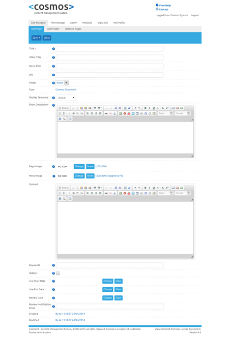 Cosmos Document Creation